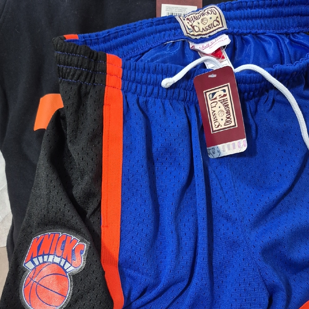Hardwood Classics New York Knicks Blue & Black Kids Basketball Shorts